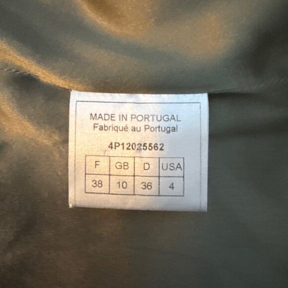 Olive Green Womens Blazer Jacket Double-Button Front Made In Portugal Size 4 - Picture 5 of 7